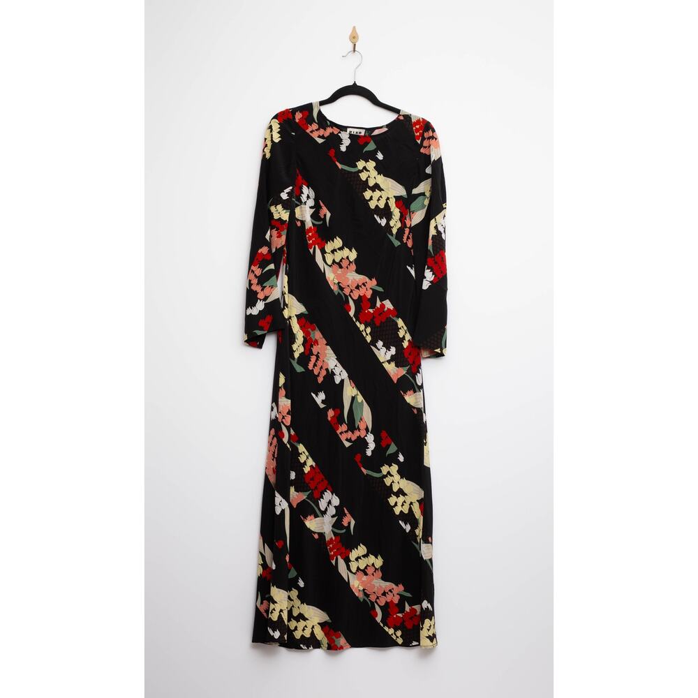 Rixo Alondra Black Stripe (100% Silk) Dress Size 8 - Picture 4 of 7